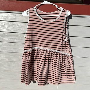 No Brand on Mauve and Navy Lace Tank Top